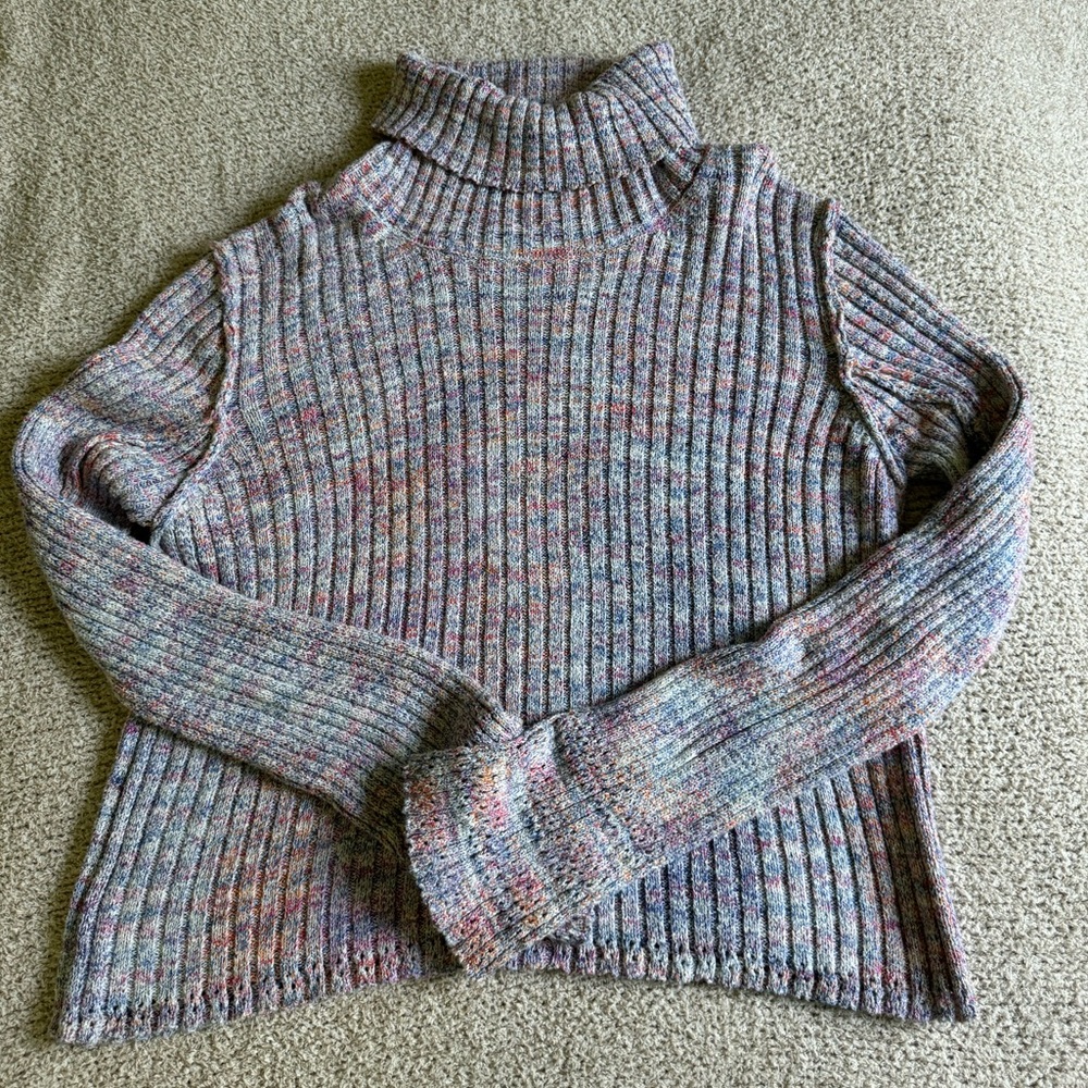 FREE PEOPLE MULTI COLOR TUTRLENECK SWEATER XL